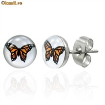 Cercei din inox 6 mm - fluturasi - cod 97 foto