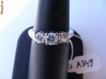 Inel aur 14K trilogie cu 3 BRILIANTE mari: 0.50ct + 2 de 0.40ct foto