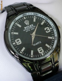 Ceas ROLEX, quartz, bratara metalica black - SUPER FITZA!!!! foto