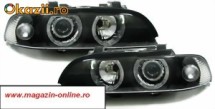 Vand Faruri BMW E39 seria 5 cu lupa si angel eyes fundal negru foto