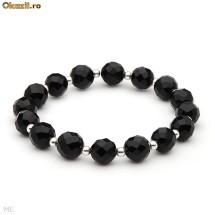 Superba bratara din argint cu pietre naturale Onyx negru, foarte eleganta foto