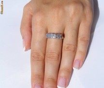 Inel designer aur 14K, 3.4g, montura unicat cu 5 BRILIANTE 1/3ct foto