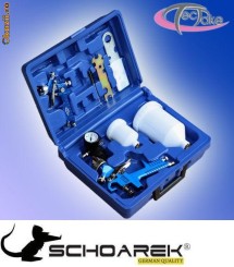 Set pistoale de vopstorie HVLP profesionale - originale Tec Take Germania [ pistol , vopsit, masina, polisat] foto