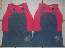 costumas/sarafan superb blugi fetite+ bluzita 18luni/2ani(si pt gemene) foto