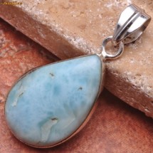 Pandantiv argint .925 si Natural Larimar(piatra delfinului) REDUCERE 10% si TRANSPORT GRATUIT ORIUNDE IN TARA! foto