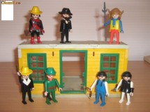 playmobil soldati cowboys si indieni , casa western 1/32 setul 3 foto