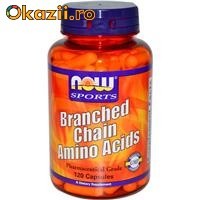 BCAA (Aminoacizi cu catena ramificata)-120 capsule - NOW FOODS USA foto