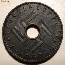 E.066 GERMANIA REICH 5 REICHSPFENNIG 1940 A RARA SVASTICA foto