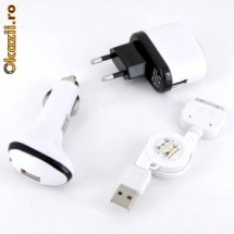 Incarcator iPhone 3G, 3GS, 4G 3in1 foto