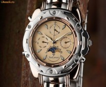 CEAS de LUX  Yves Camani , de dama , placat cu aur Rose Gold , calendar complet , fazele lunii foto