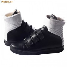 Ghete din piele Alessandro Biaggio - negru/alb [Cod: ABA038_G1] foto