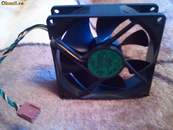 Ventilator carcasa 90x90x25mm culoare neagra 4 pini foto mare