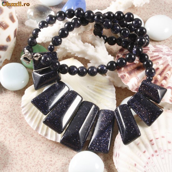 Colier foarte frumos piatra goldstone! foto mare
