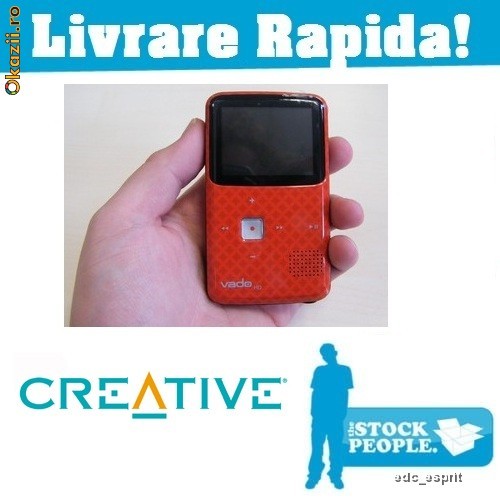 Camera Creative Vado HD Generatia 3 - 4GB foto mare