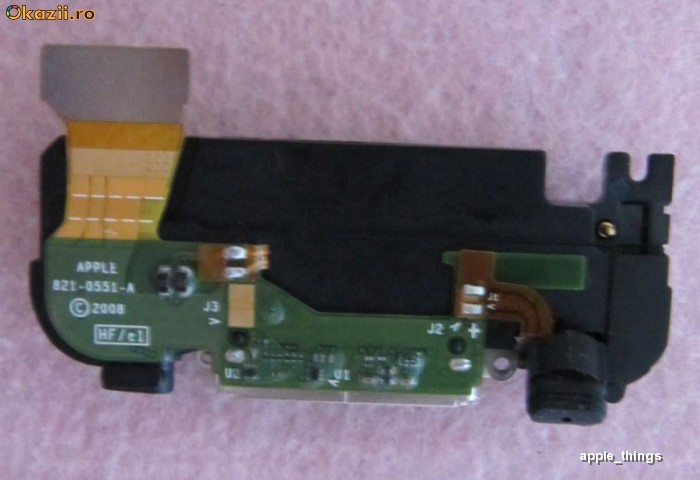 Sursa incarcare - Port conector cu mufa Dock Docking Flex si Microfon + Buzzer ORIGINALA ORIGINAL Apple iPhone 3G ( 821-0551-A ) foto mare