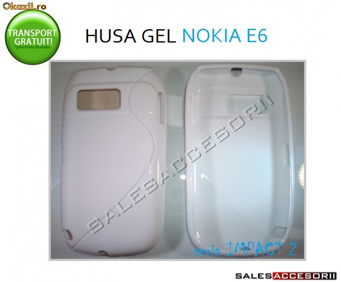 HUSA SNOW WHITE GEL - SILICON NOKIA E6 - TRANSPORT GRATUIT foto mare
