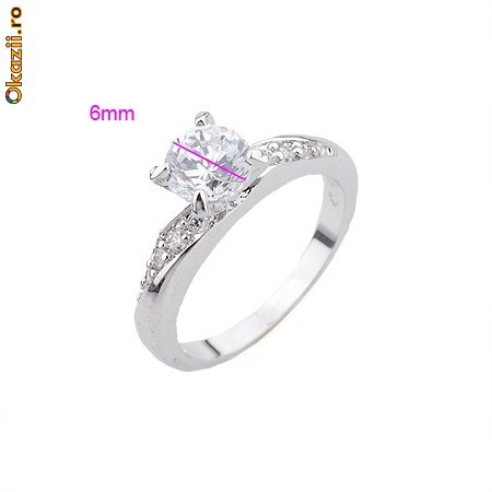 Inel de logodna filat in aur alb, WHITE MARRIAGE foto mare
