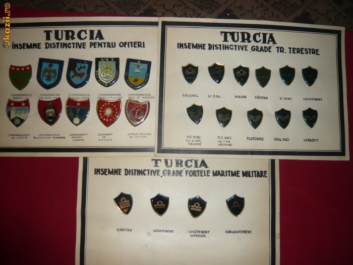 COLECTIE DE 43 INSIGNE MILITARE TURCESTI foto mare