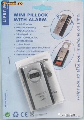 Cutiuta cu alarma pentru pastile, medicamente !!! foto mare