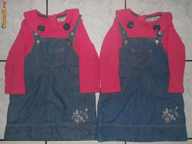 costumas/sarafan superb blugi fetite+ bluzita 18luni/2ani(si pt gemene) foto mare