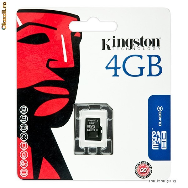 CARD microSD 4GB KINGSTON FARA ADAPTOR foto mare