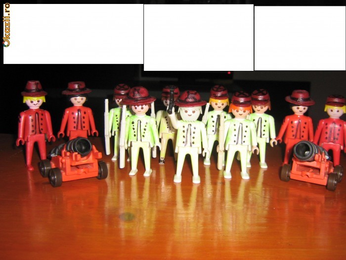 playmobil 11 soldati [8cm inaltime] cu 2 tunuri secolul XIX infanteristi,artileristi si tunuri foto mare