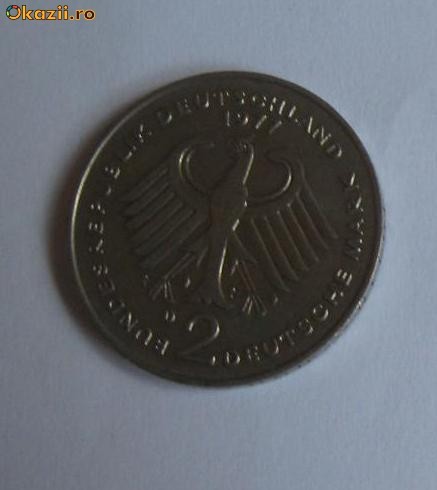 + Moneda Germania 2 marci 1977 + foto mare