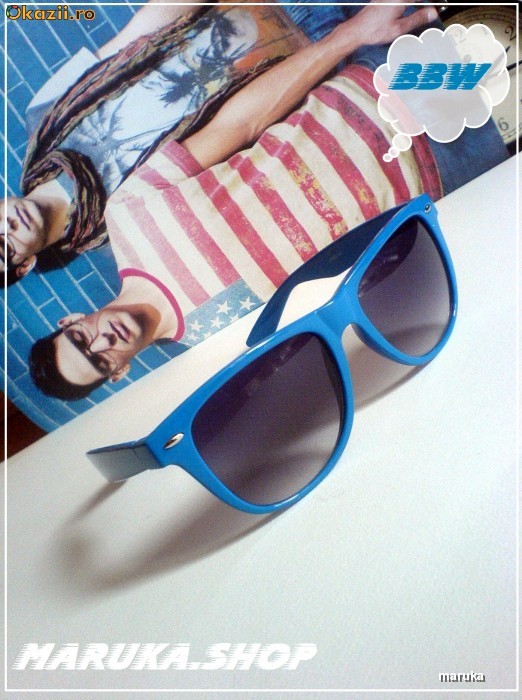 OCHELARI DE SOARE WAYFARER ALBASTRI cu lentile degrade ! SUPER COOL foto mare