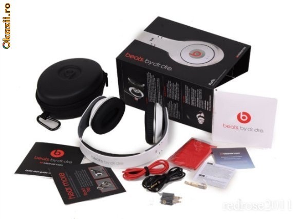 Casti Monster Beats by Dr. Dre Studio Albe Profesionale - Garantie foto mare
