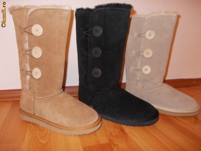 Cizme tip ugg cu 3 nasturi piele intoarsa! foto mare
