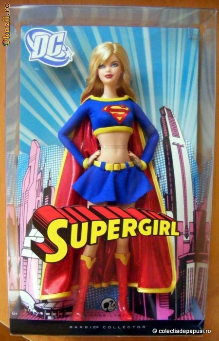 Supergirl Barbie 2008 - editie de colectie silver label, seria DC Comics! foto mare