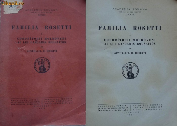 Gen. Rosetti , Familia Rosetti , coboratoriii moldoveni ai lui Lascaris Rousaitos , 1938 foto mare