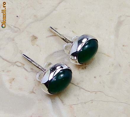CERCEI ARGINT 925-GREEN ONIX-PROMOTIE DE PRIMAVARA foto mare