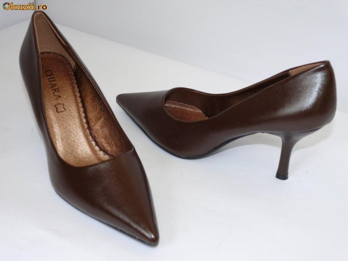 Pantofi femei ,maro , toc inalt - (CHIARA 5629-8 brown) 40% REDUCERE foto mare