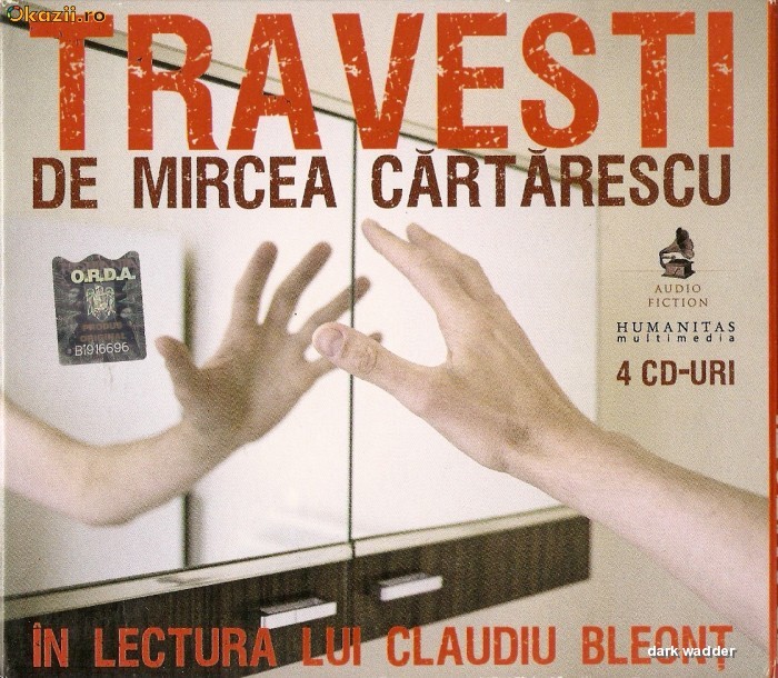 AUDIOBOOK TRAVESTI de MIRCEA CARTARESCU in lectura lui CLAUDIU BLEONT - ORIGINAL (Transport gratuit la plata in avans) foto mare