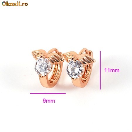 Cercei aur filled(rose gold filled), verigute ingerasi foto mare