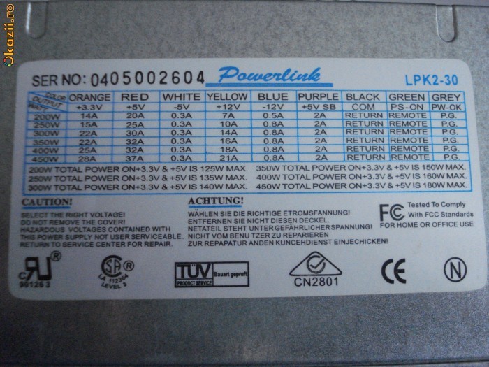 Vand Sursa 450W Powerlink format ATX foto mare