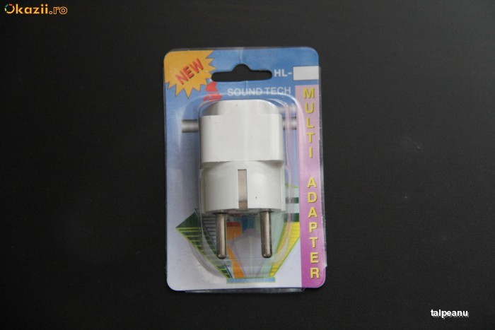 Adaptor priza de la sitemul european la cel englesesc, cel american, etc. foto mare