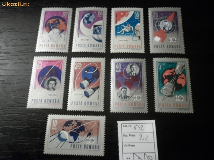 Romania LP 642 , 10 ani de cosmonautica 1967, cal a II a, MNH/** foto mare