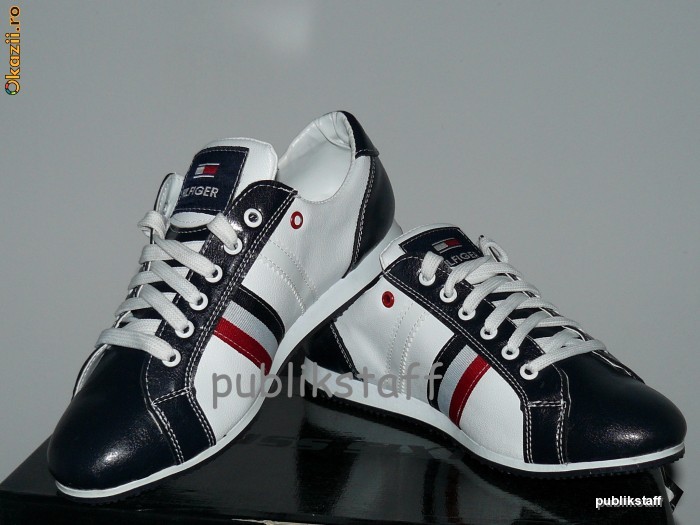 PANTOFI SPORT WHITE/NAVY BLUE/BLACK foto mare
