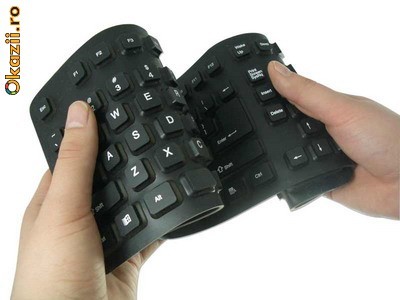 TASTATURA FLEXIBILA, SILICONICA 109 taste,pe USB-4498 foto mare