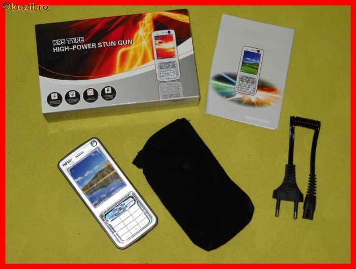 Electrosoc in Forma de Telefon Nokia N73 cu Husa si Lanterna 2500 KV foto mare
