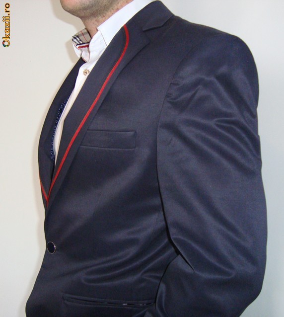 Sacou barbati office negru - marimi S, M, L, XL foto mare