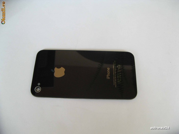 Carcasa / Capac Spate Original / Originala  Apple iPhone 4S Black / Negru Din Sticla foto mare