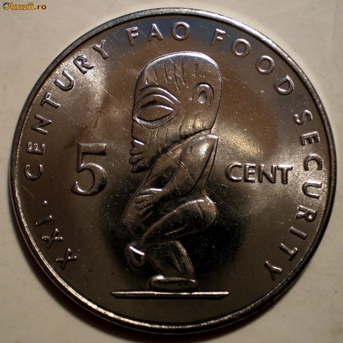 C.218 COOK ISLANDS FAO 5 CENTS 2000 AUNC AVERS INTERESANT foto mare