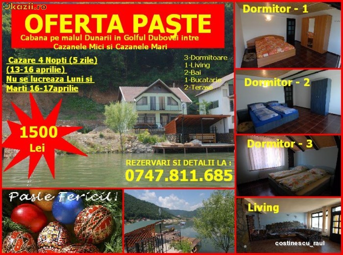 OFERTA CAZARE PASTI PASTE CAZANELE DUNARII 4 NOPTI foto mare