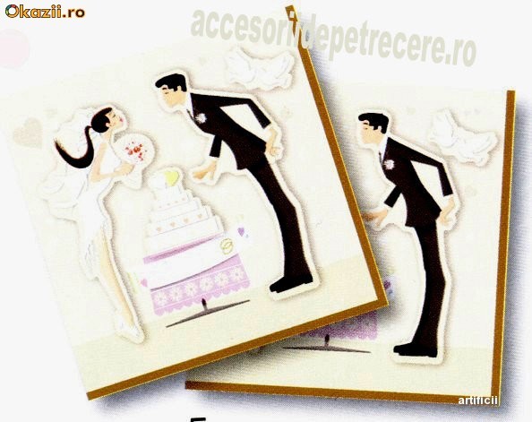 Set de 20 servetele 33x33cm WEDDING foto mare