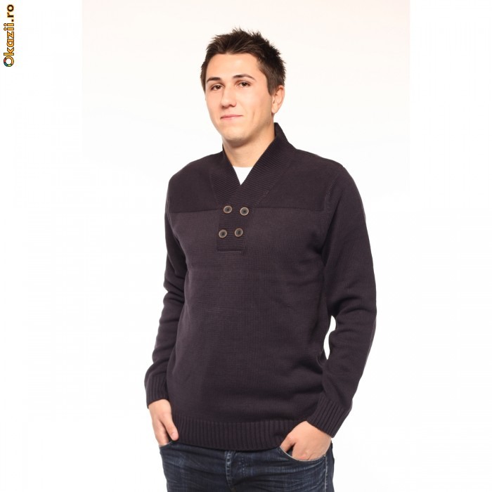 Pulover Selected Barbati Gerry Split Neck foto mare