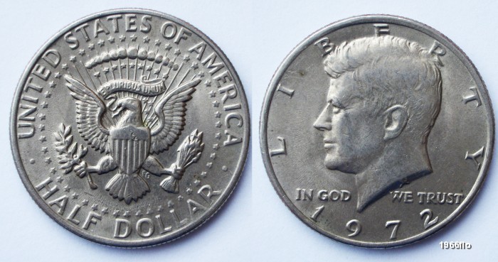 USA KENNEDY HALF DOLLAR 1972 XF ** foto mare